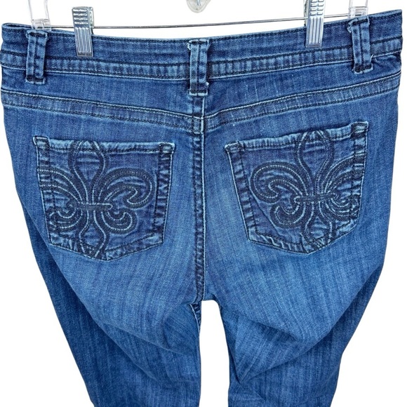 Lee Slender Secret Lower on the Waist Straight Leg Fleur de Lis Jeans Size 16 - Picture 3 of 10